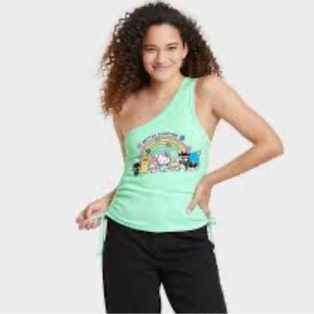Hello kitty Sanrio & friends cute one shoulder shirt size small nwt
